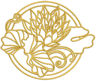 Embroidery Design: Lotus Art embellishment 1 4.02w X 3.36h