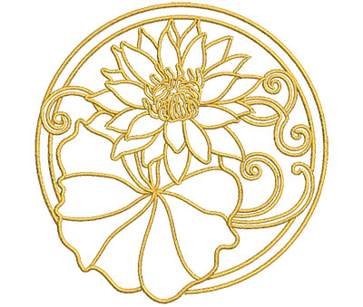 Embroidery Design: Lotus Art Embellishment 2 3.90w X 4.02h