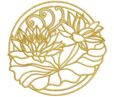 Embroidery Design: Lotus Art Embellishment 3 4.01w X 3.81h