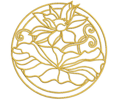 Embroidery Design: Lotus Art Embellishment 4 3.93w X 4.00h