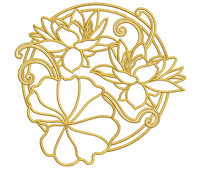 Embroidery Design: Lotus Art Embellishment 5 3.99w X 3.79h