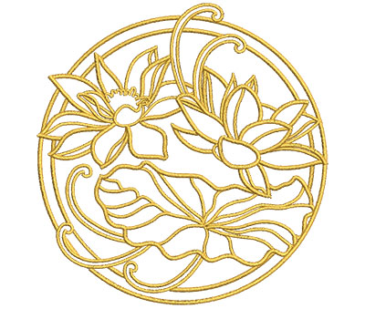 Embroidery Design: Lotus Art Embellishment 6 3.84w X 3.99h