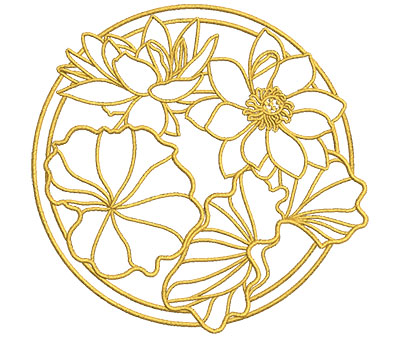 Embroidery Design: Lotus Art Embellishment 7 4.01w X 3.92h
