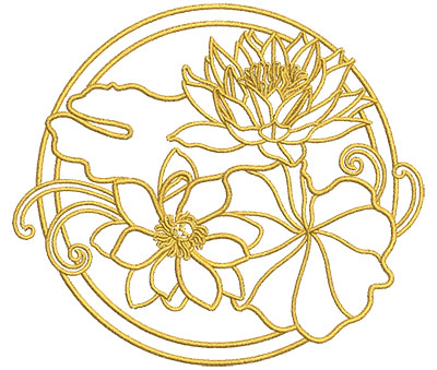 Embroidery Design: Lotus Art Embellishment 9 4.01w X 3.54h