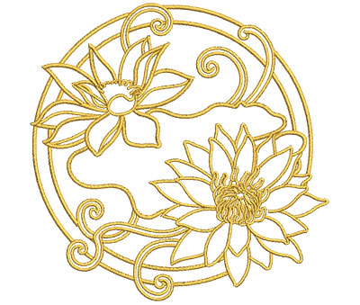 Embroidery Design: Lotus Art Embellishment 10 3.99w X 3.98h