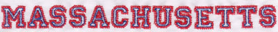 Embroidery Design: Massachusettes Name0.72" x 8.03"