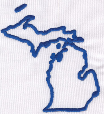 Embroidery Design: Michigan Outline2.65" x 0.98"