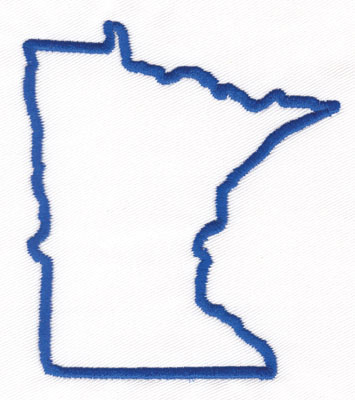 Embroidery Design: Minnesota Outline3.67" x 3.23"