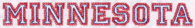 Embroidery Design: Minnesota Name1.04" x 8.02"