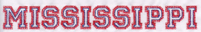 Embroidery Design: Mississippi Name1.03" x 8.03"