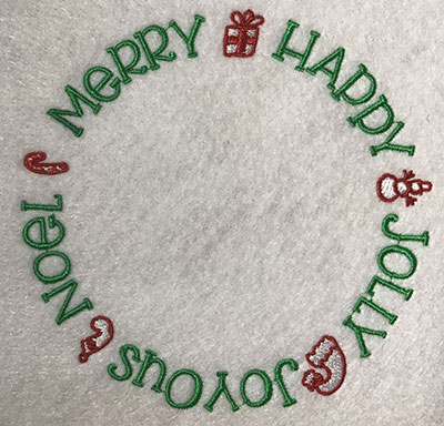 Embroidery Design: Merry Happy Lg 5.35w X 5.29h