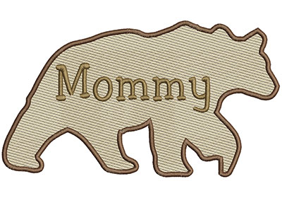 Embroidery Design: Mommy Bear Lg 8.66w X 4.86h
