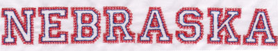 Embroidery Design: Nebraska Name1.13" x 8.02"