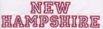 Embroidery Design: New Hampshire Name2.19" x 8.02"