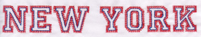 Embroidery Design: New York Name1.17" x 7.97"