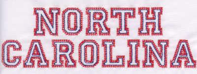 Embroidery Design: North Carolina Name2.54" x 7.99"