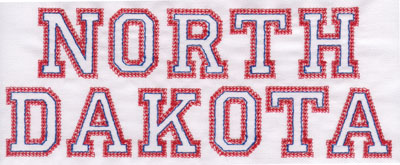 Embroidery Design: North Dakota Name3.14" x 7.98"