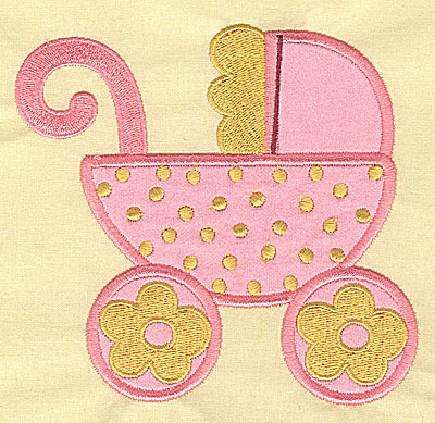 Embroidery Design: Baby Carriage applique 5.09w X 4.78h