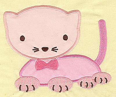 Embroidery Design: Pink Kitty appliques 5.77w X 4.74h