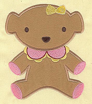 Embroidery Design: Teddy Bear applique 5.65w X 4.74h