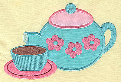 Embroidery Design: Tea Set appliques 6.72w X 4.50h
