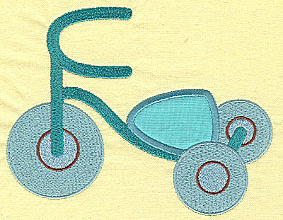 Embroidery Design: Tricycle applique 6.07w X 4.77h