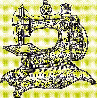 Embroidery Design: Antique Sewing Machine large 6.06w X 6.15h