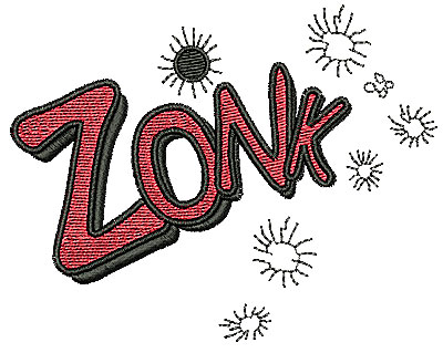 Embroidery Design: Zonk 3.88w X 3.00h