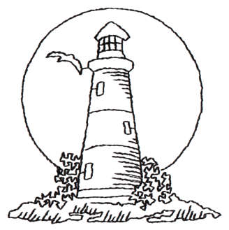 Embroidery Design: Lighthouse Sunset - Outline2.94" x 2.95"