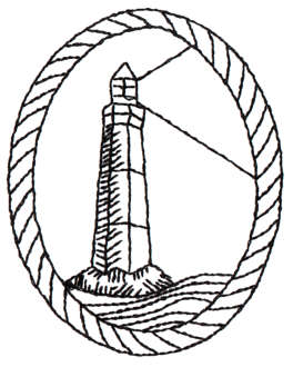 Embroidery Design: Rope Framed Lighthouse - Outline2.36" x 2.98"