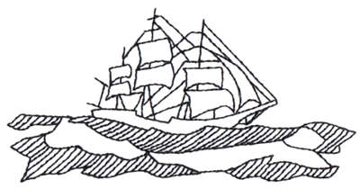 Embroidery Design: Clipper Ship - Outline4.50" x 2.25"