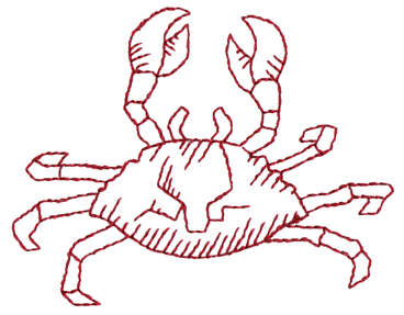 Embroidery Design: Crab - Outline3.33" x 2.59"