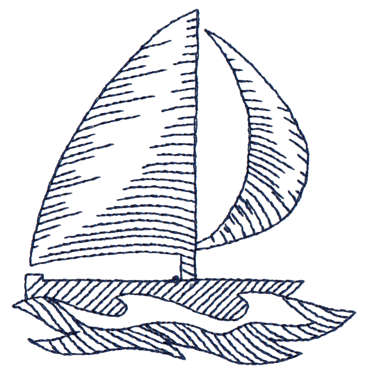 Embroidery Design: Sailboat - Outline3.30" x 3.39"