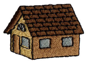 Embroidery Design: Little House1.62" x 1.1"
