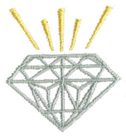 Embroidery Design: Cut Diamond1.41" x 1.51"