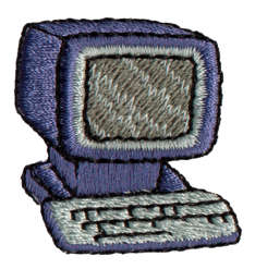 Embroidery Design: Fat Computer1.31" x 1.33"