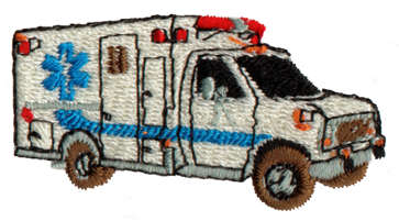 Embroidery Design: Ambulance2.06" x 1.09"
