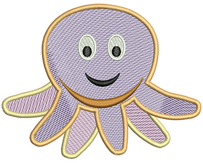 Embroidery Design: Octopus Mylar 5.3w X 4.12h