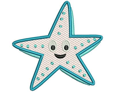 Embroidery Design: Starfish Mylar 4.15w X 4.13h
