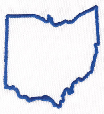 Embroidery Design: Ohio Outline3.61" x 3.37"