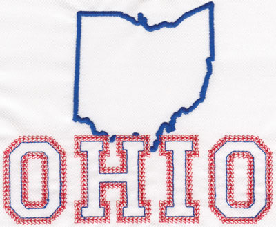 Embroidery Design: Ohio Outline and Name5.32" x 6.40"