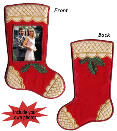 Embroidery Design: Christmas Ornament Stocking with Detail3.35"w X 5.84"h