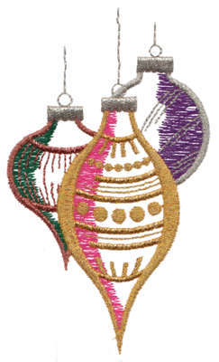Embroidery Design: Christmas Tree Ornaments2.65" x 4.37"