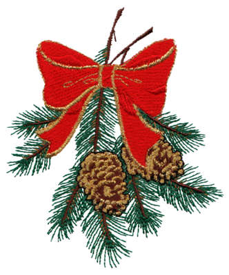 Embroidery Design: Christmas Pine Cones3.60" x 4.22"