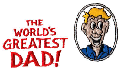 Embroidery Design: World's Greatest Dad3.84" x 2.09"