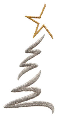 Embroidery Design: Modern Christmas Tree1.86" x 3.97"