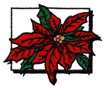 Embroidery Design: Bordered Poinsettia3.27" x 2.67"