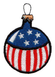 Embroidery Design: Flag Ornament1.58" x 2.31"