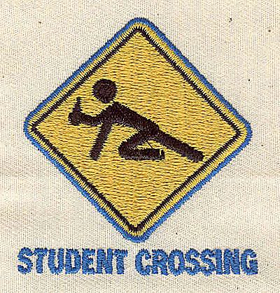 Embroidery Design: Student Crossing sign 2.06w X 2.19h