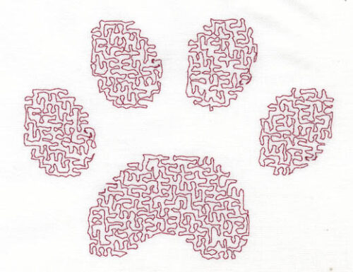 Embroidery Design: Stipple Paw High4.86w X 3.81h